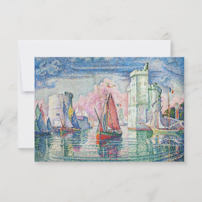 Paul Signac - Entrance of La Rochelle Harbor Thank You Card (Front)