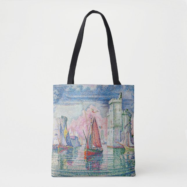 Paul Signac - Entrance of La Rochelle Harbor Tote Bag (Front)