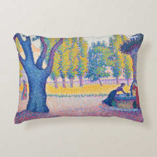 Paul Signac - Fountain des Lices, Saint-Tropez Accent Pillow