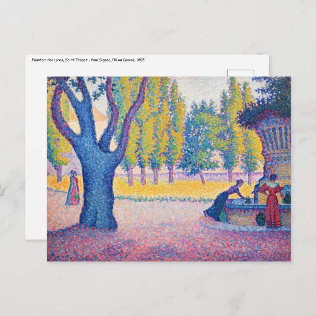 Paul Signac - Fountain des Lices, Saint-Tropez Postcard (Front/Back)
