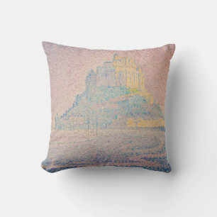 Paul Signac - Mont Saint Michel, Fog and Sun Throw Pillow
