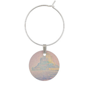 Paul Signac - Mont Saint Michel, Fog and Sun Wine Charm