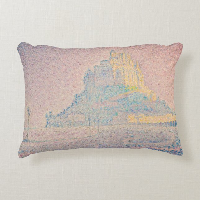 Paul Signac - Mount Saint Michel Fog and Sun Accent Pillow (Front)