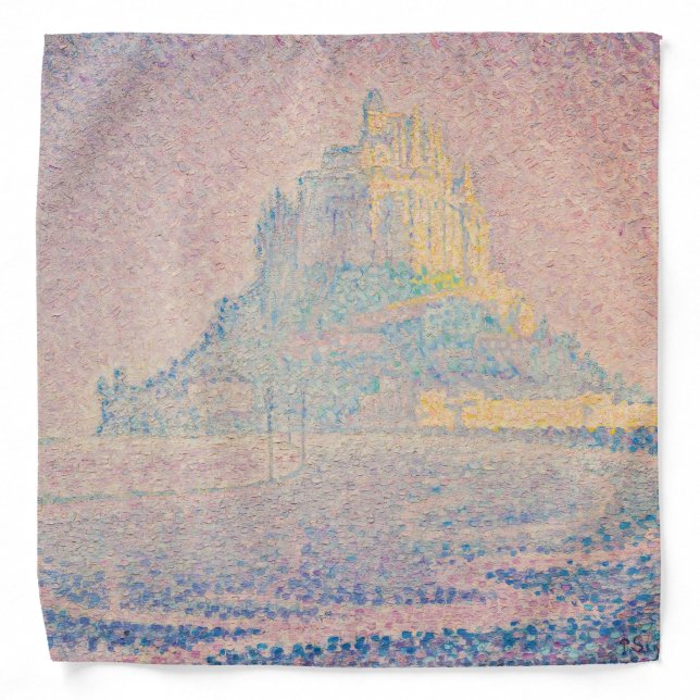 Paul Signac - Mount Saint Michel Fog and Sun Bandana (Front)