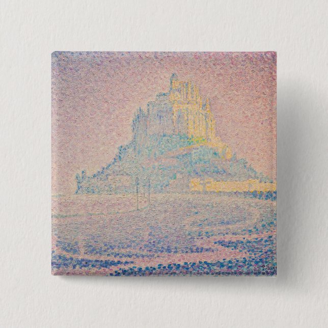 Paul Signac - Mount Saint Michel Fog and Sun Button (Front)