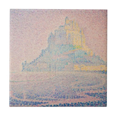 Paul Signac _ Mount Saint Michel Fog and Sun Ceramic Tile