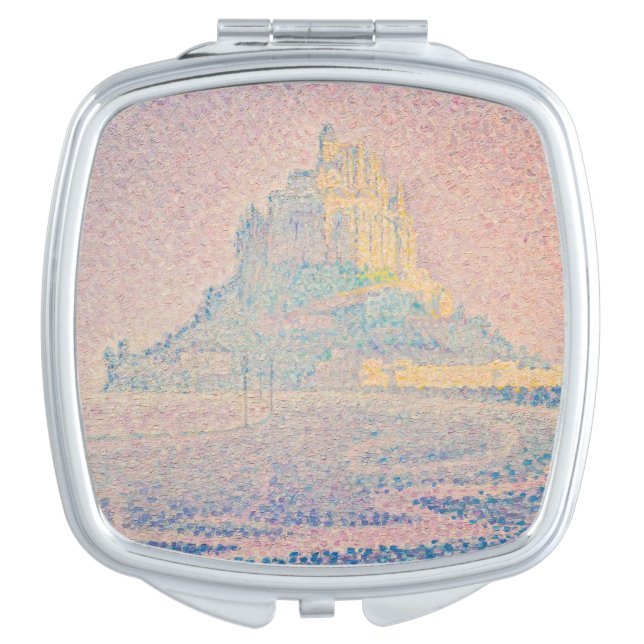 Paul Signac - Mount Saint Michel Fog and Sun Compact Mirror (Front)