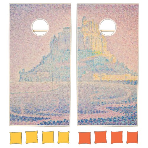 Paul Signac _ Mount Saint Michel Fog and Sun Cornhole Set