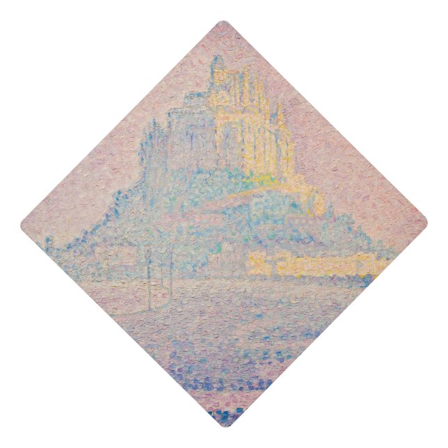 Paul Signac - Mount Saint Michel Fog and Sun Graduation Cap Topper (Front)
