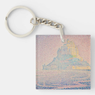 Paul Signac - Mount Saint Michel Fog and Sun Keychain