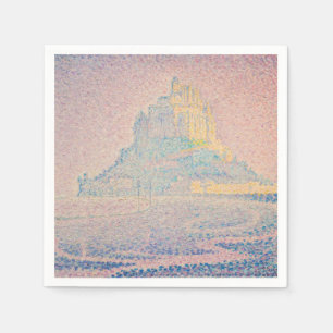 Paul Signac - Mount Saint Michel Fog and Sun Napkins