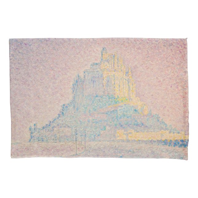 Paul Signac - Mount Saint Michel Fog and Sun Pillow Case (Front)