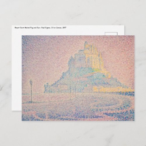 Paul Signac _ Mount Saint Michel Fog and Sun Postcard