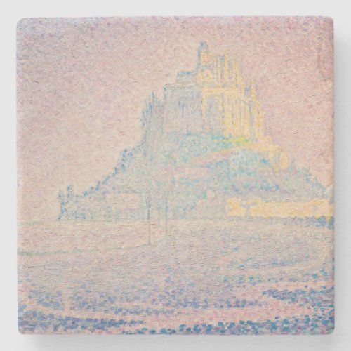 Paul Signac _ Mount Saint Michel Fog and Sun Stone Coaster