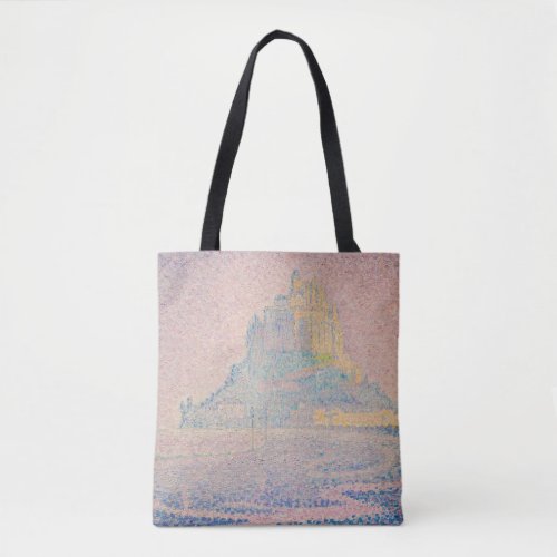 Paul Signac _ Mount Saint Michel Fog and Sun Tote Bag