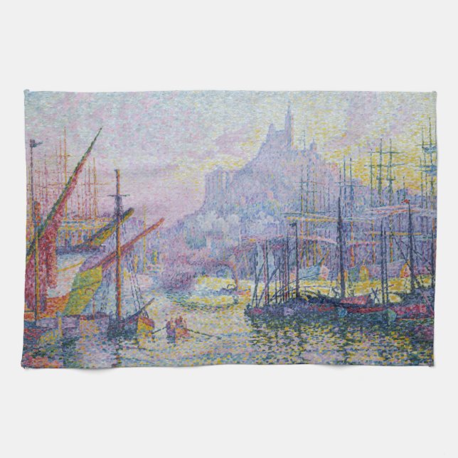 Paul Signac - Notre-Dame-de-la-Garde, Marseille Kitchen Towel (Horizontal)