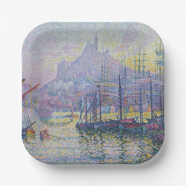 Paul Signac - Notre-Dame-de-la-Garde, Marseille Paper Plates (Front)