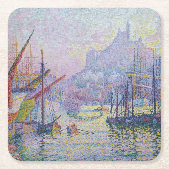 Paul Signac - Notre-Dame-de-la-Garde, Marseille Square Paper Coaster (Front)