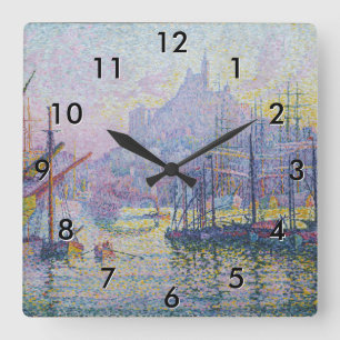Paul Signac - Notre-Dame-de-la-Garde, Marseille Square Wall Clock