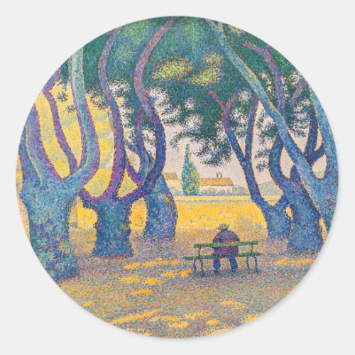 Paul Signac _ Place des Lices Saint_Tropez Classic Round Sticker