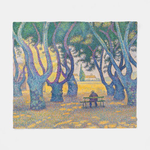 Paul Signac _ Place des Lices Saint_Tropez Fleece Blanket