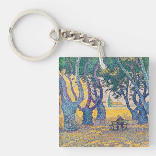 Paul Signac _ Place des Lices Saint_Tropez Keychain