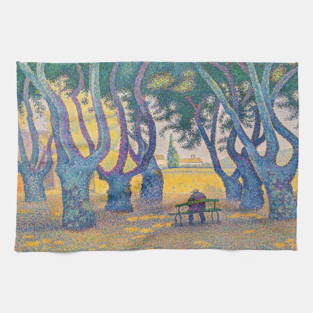 Paul Signac - Place des Lices, Saint-Tropez Kitchen Towel (Horizontal)