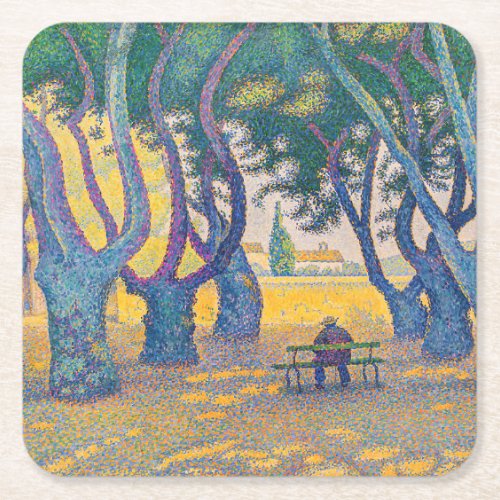 Paul Signac _ Place des Lices Saint_Tropez Square Paper Coaster