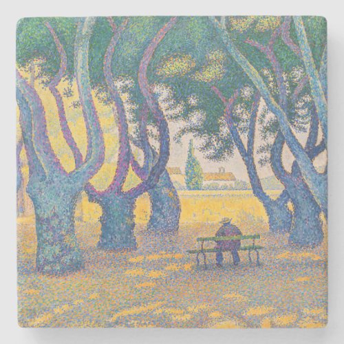 Paul Signac _ Place des Lices Saint_Tropez Stone Coaster