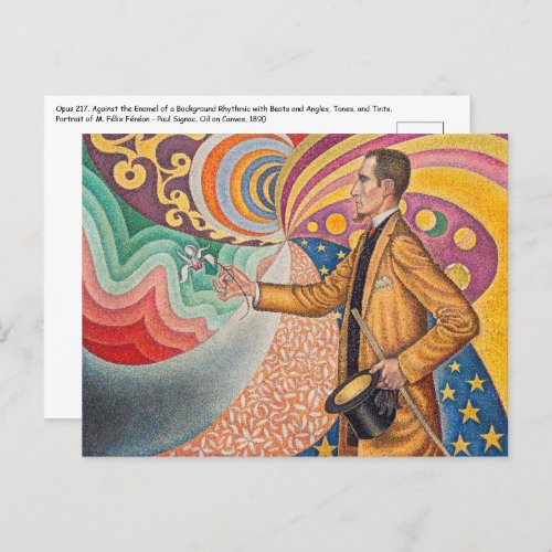 Paul Signac _ Portrait of M Felix Feneon Opus 217 Postcard