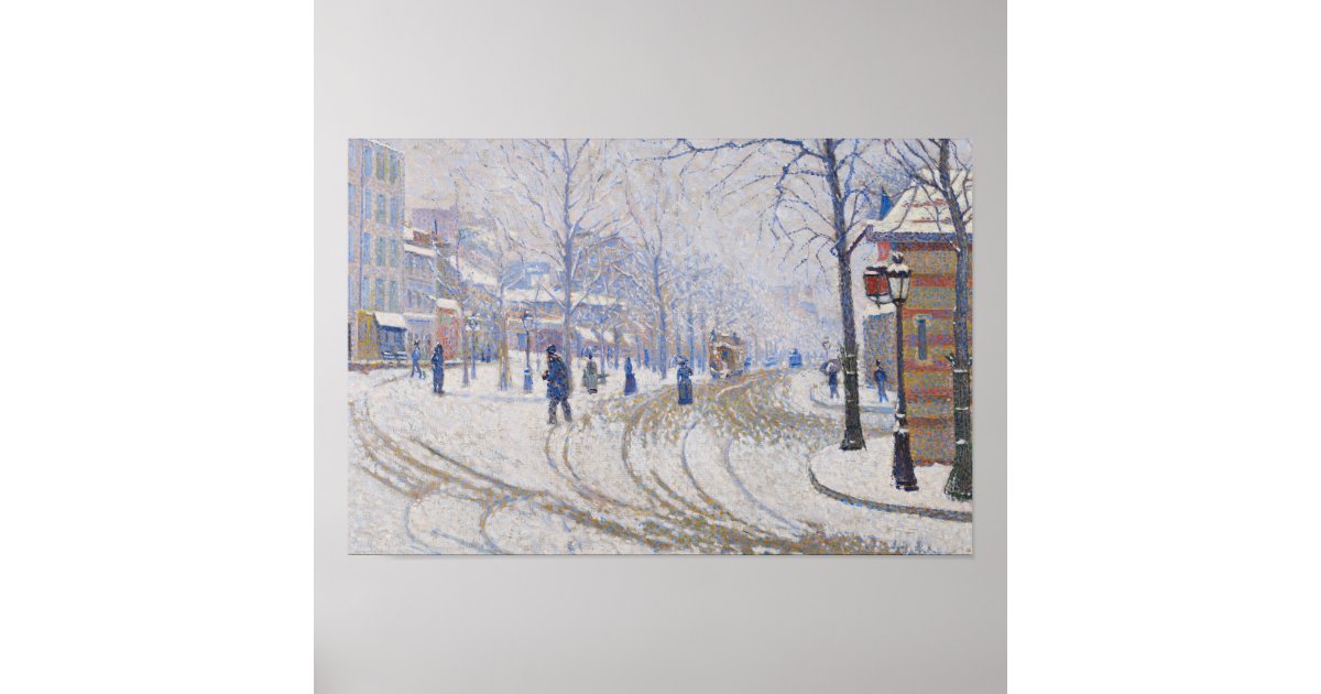 Signac Snow Paul Signac - Snow, Boulevard de Clichy, Paris Poster | Zazzle