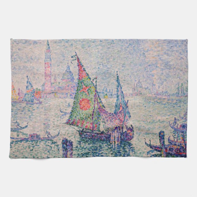 Paul Signac - The Green Sail Kitchen Towel (Horizontal)