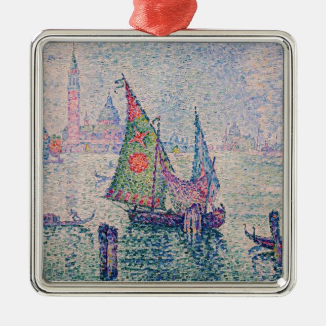 Paul Signac - The Green Sail Metal Ornament (Front)