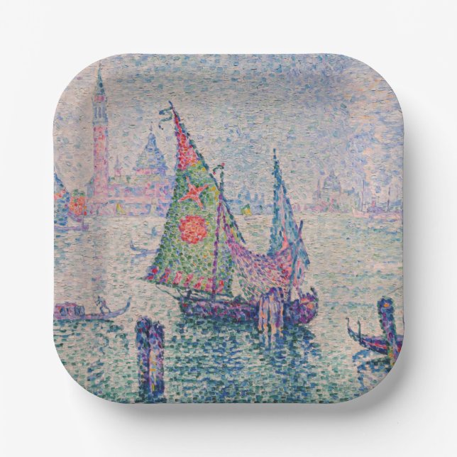 Paul Signac - The Green Sail Paper Plates (Front)