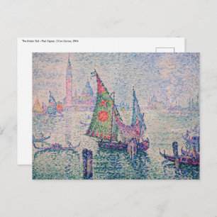 Paul Signac - The Green Sail Postcard