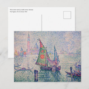 Paul Signac - The Green Sail Postcard
