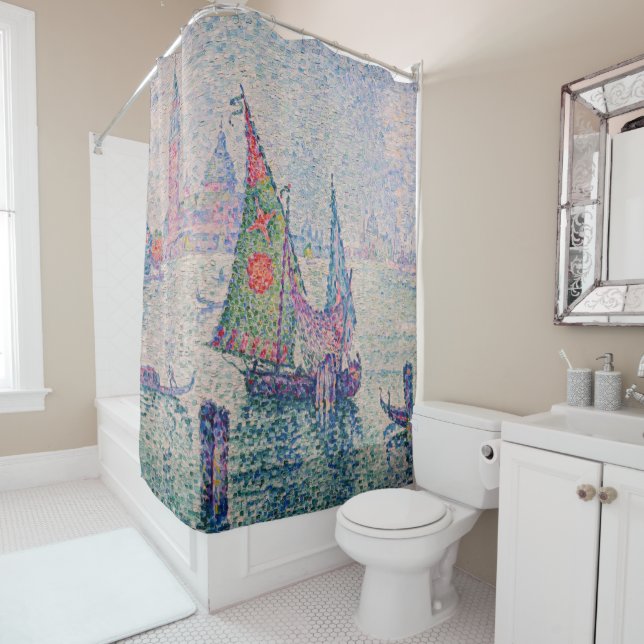 Paul Signac - The Green Sail Shower Curtain (In Situ)