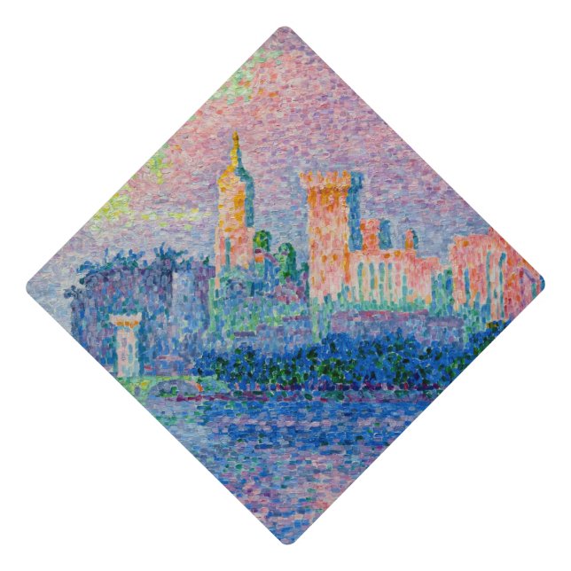 Paul Signac - The Papal Palace, Avignon Graduation Cap Topper (Front)