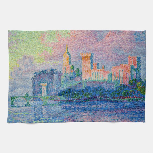 Paul Signac - The Papal Palace, Avignon Kitchen Towel (Horizontal)