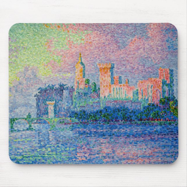 Paul Signac - The Papal Palace, Avignon Mouse Pad (Front)