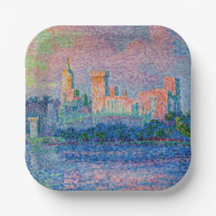 Paul Signac - The Papal Palace, Avignon Paper Plates