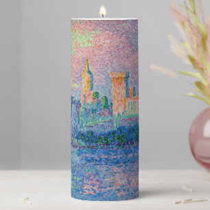 Paul Signac - The Papal Palace, Avignon Pillar Candle