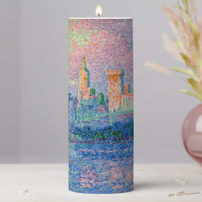 Paul Signac - The Papal Palace, Avignon Pillar Candle (In Situ)