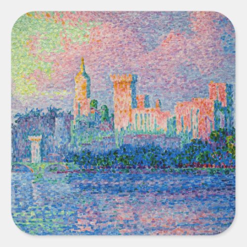 Paul Signac _ The Papal Palace Avignon Square Sticker