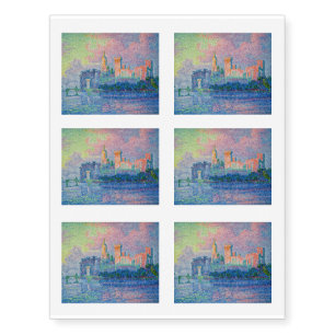 Paul Signac - The Papal Palace, Avignon Temporary Tattoos