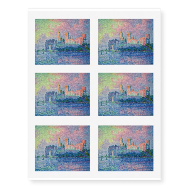 Paul Signac - The Papal Palace, Avignon Temporary Tattoos (Front)