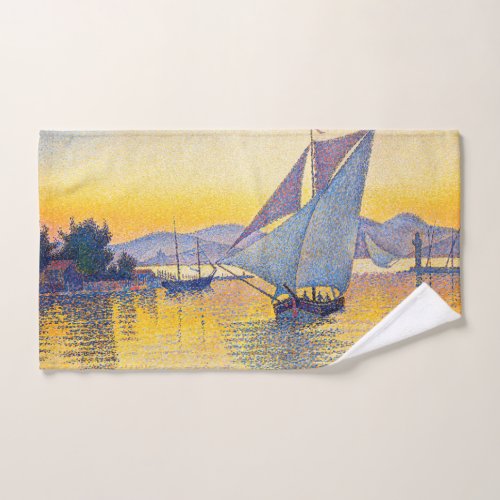 Paul Signac _ The Port at Sunset Opus 236 Bath Towel Set