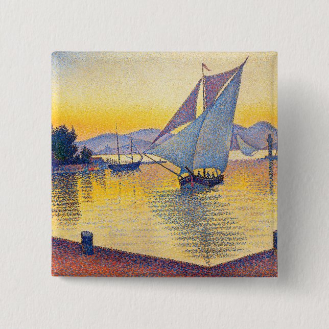 Paul Signac - The Port at Sunset, Opus 236 Button (Front)