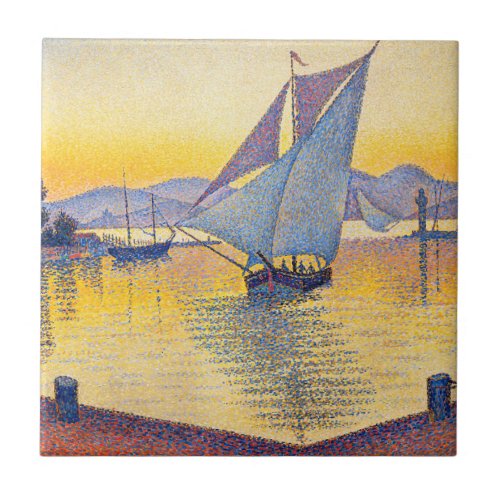 Paul Signac _ The Port at Sunset Opus 236 Ceramic Tile