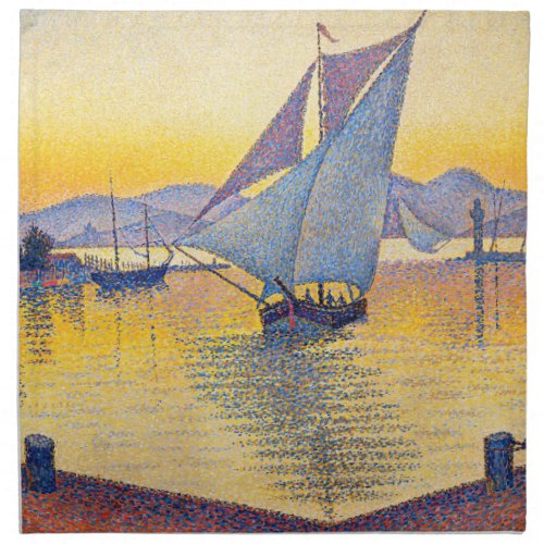 Paul Signac _ The Port at Sunset Opus 236 Cloth Napkin